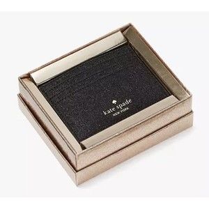 BRAND NEW Kate Spade Glimmer Small Slim Card Holder - Black